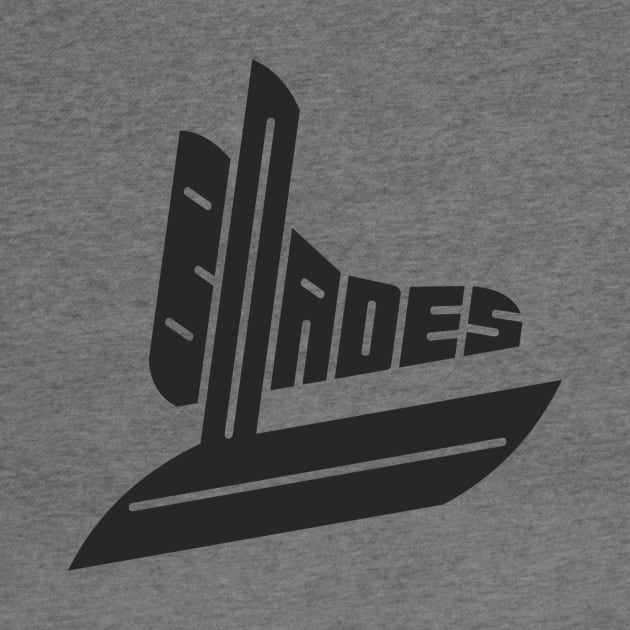 Blades Black Hockey Skate Logo by FantasySportsSpot